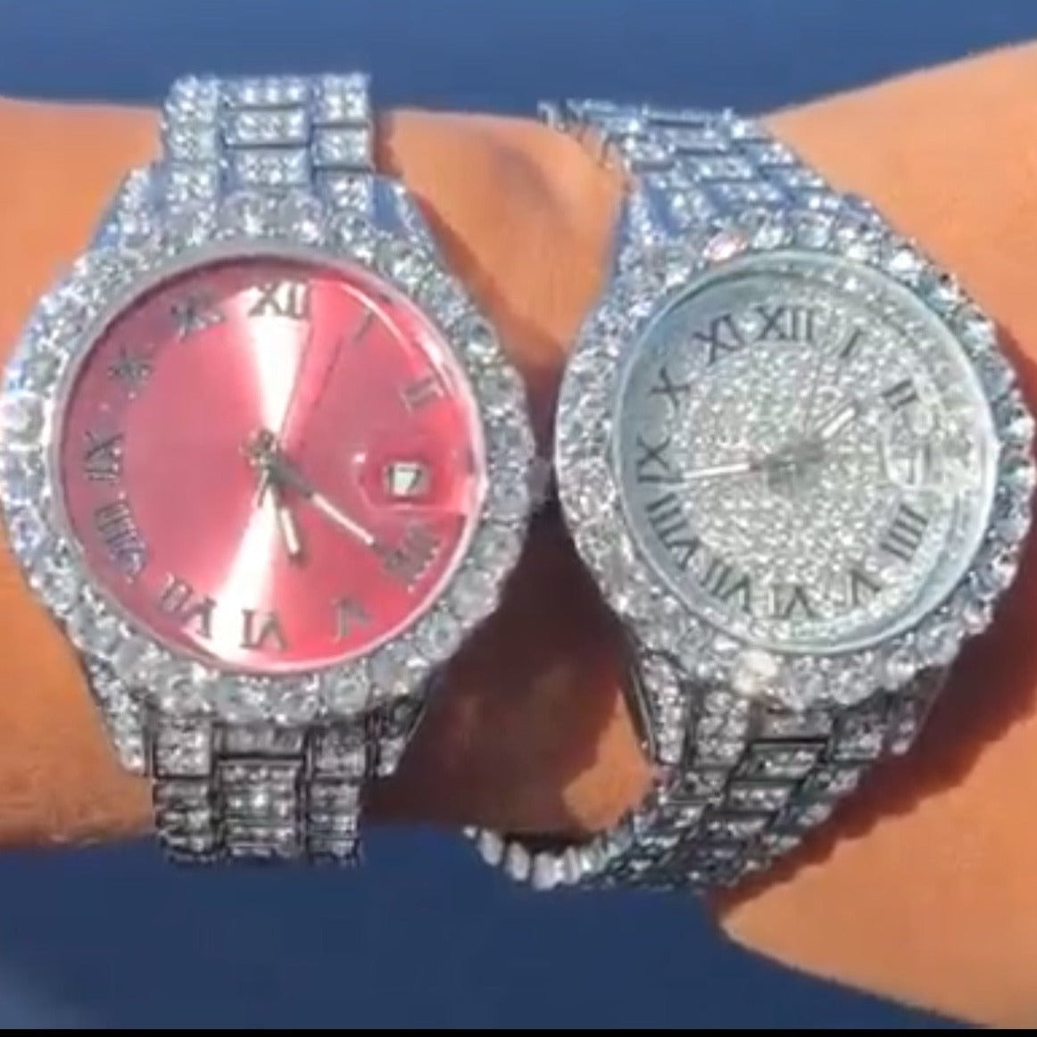 Silver Frozen Time Piece Watch