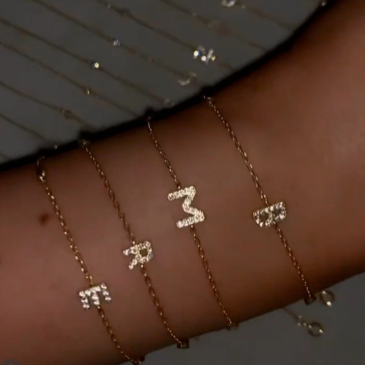 Arial Initial Bracelet