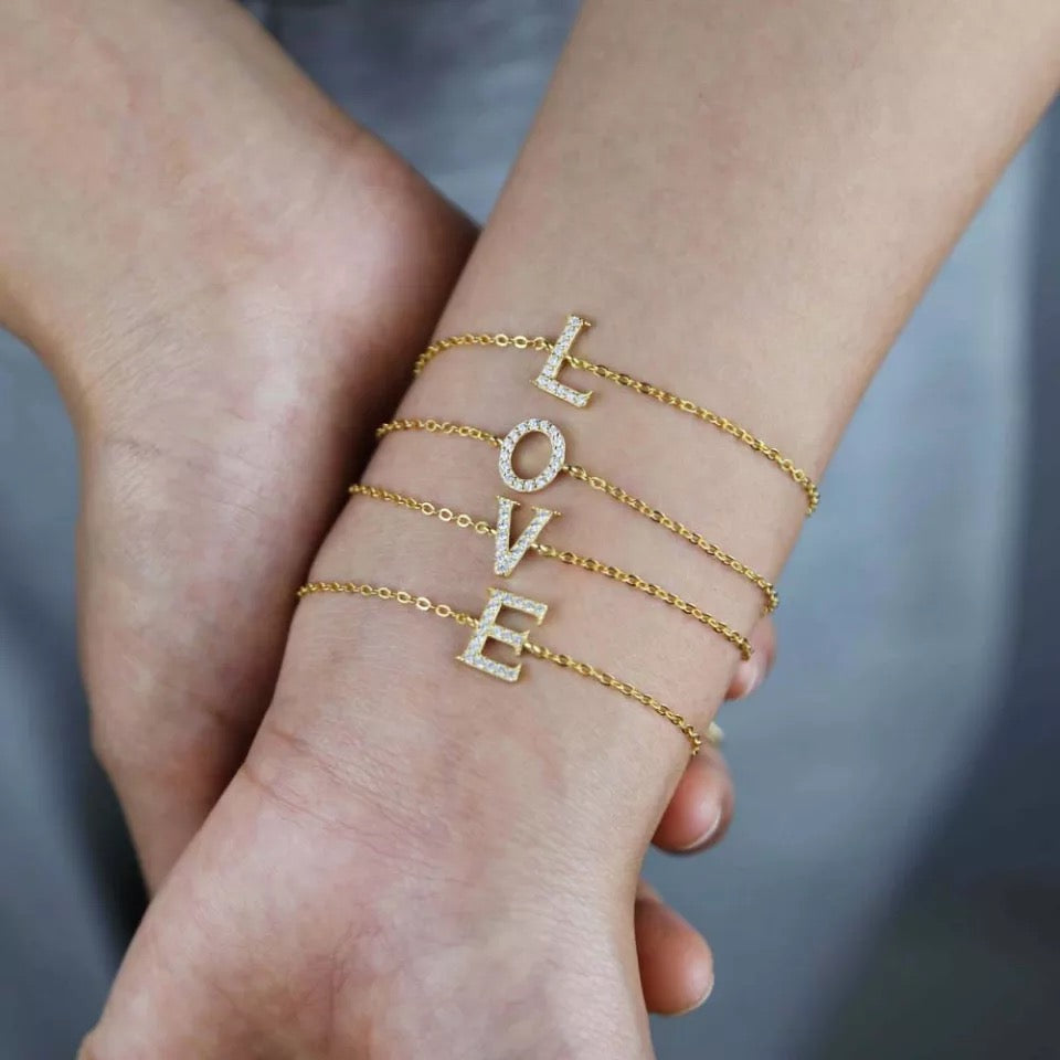 Arial Initial Bracelet