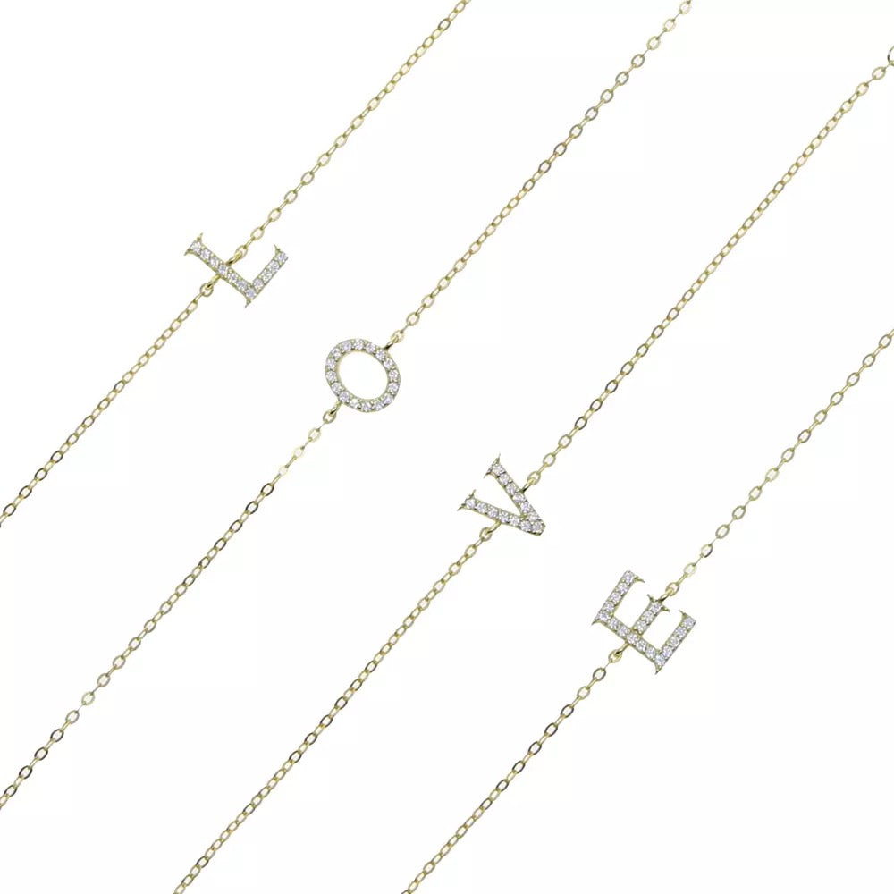 Arial Initial Bracelet